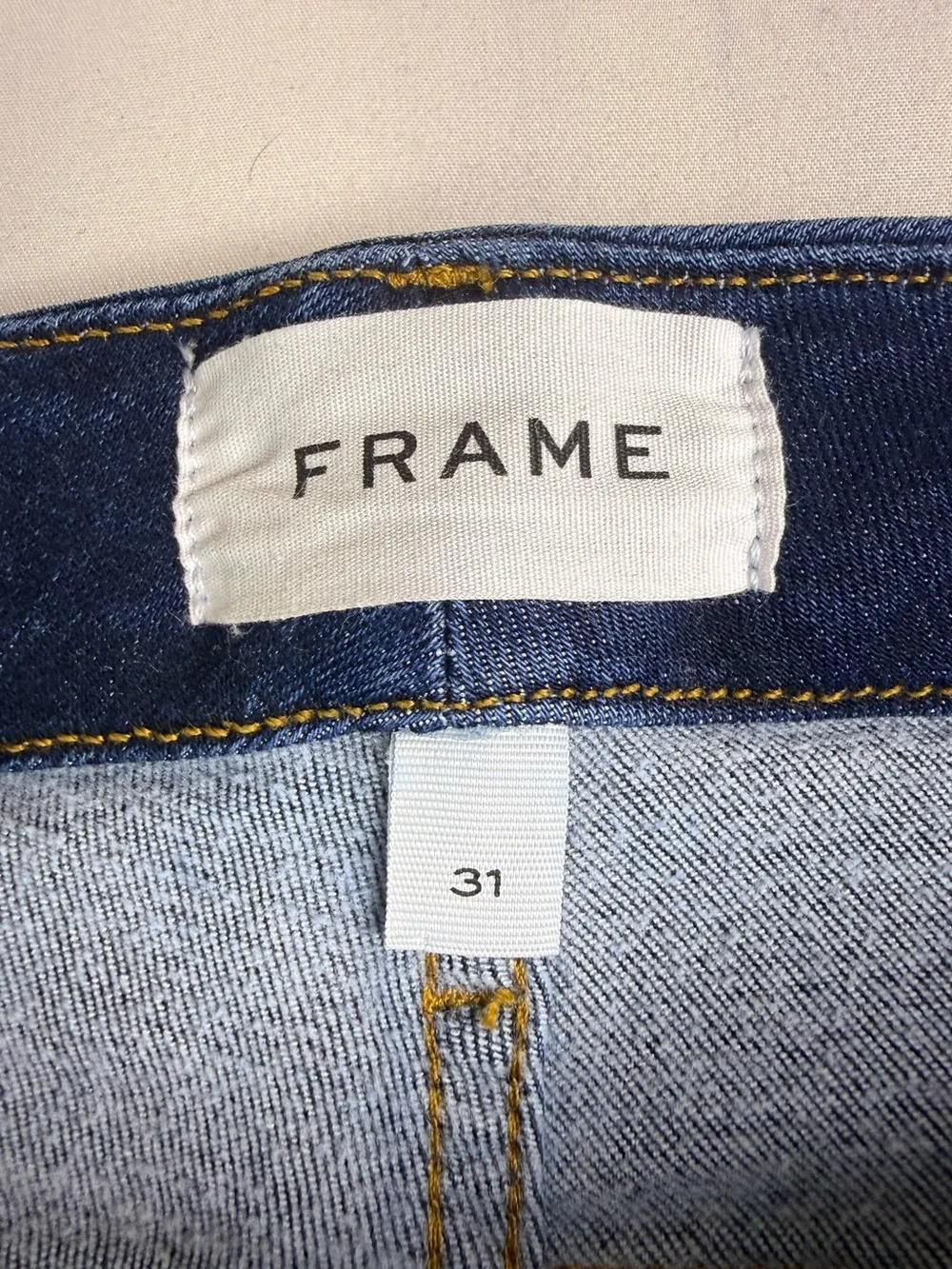 FRAME Le Crop Mini Boot Jeans 31 Majesty Dark Wash Cropped Bootcut Stretch - Picture 4 of 11